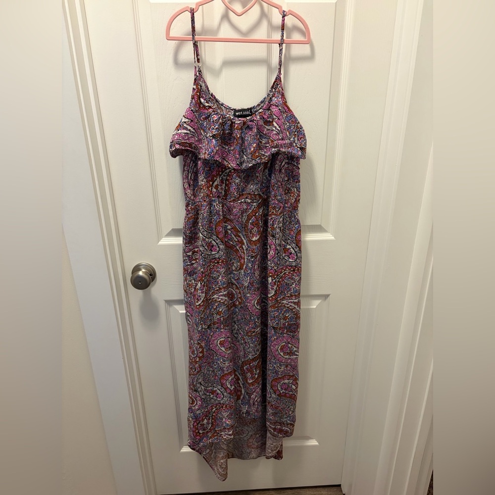 Wet Seal Paisley Maxi Dress - Pink and Purple